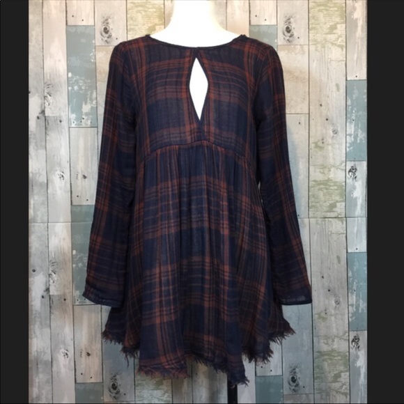 Free People Plaid Flannel Tunic - Picture 3 of 4